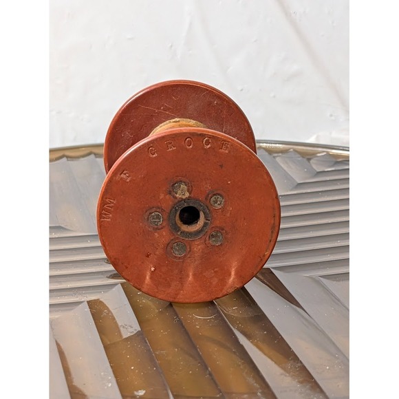Vulcan Silk Co 4 31 Vintage Industrial Wooden Spool Bobbin Wm F Groce Used - Picture 5 of 8